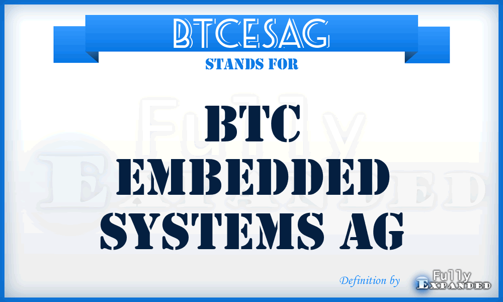 BTCESAG - BTC Embedded Systems AG