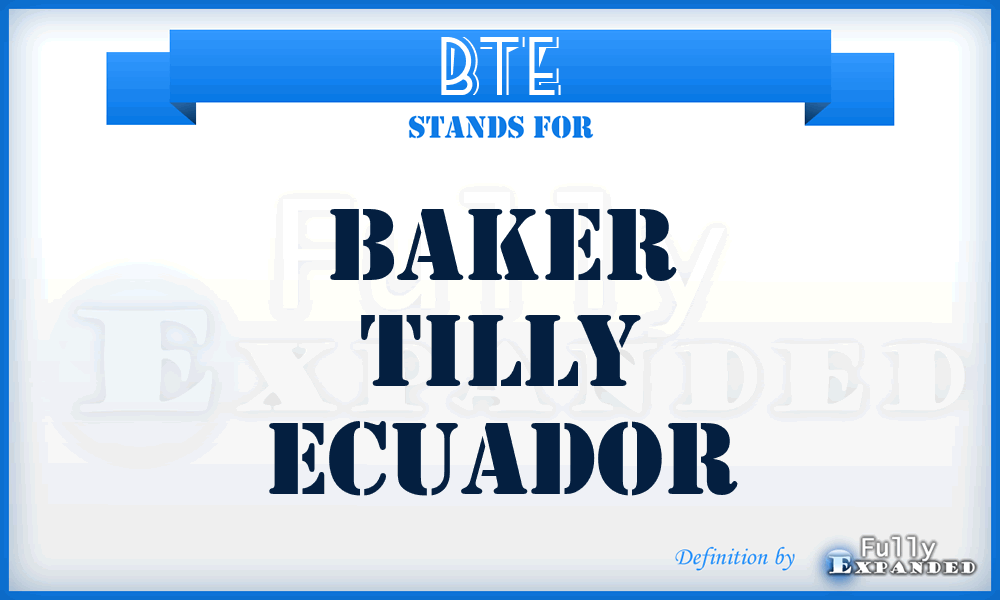 BTE - Baker Tilly Ecuador