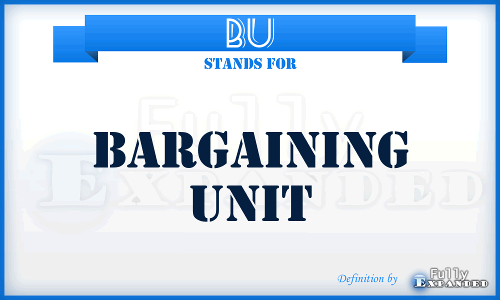 BU - Bargaining Unit