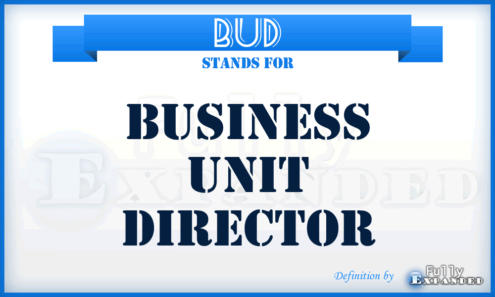 BUD - Business Unit Director