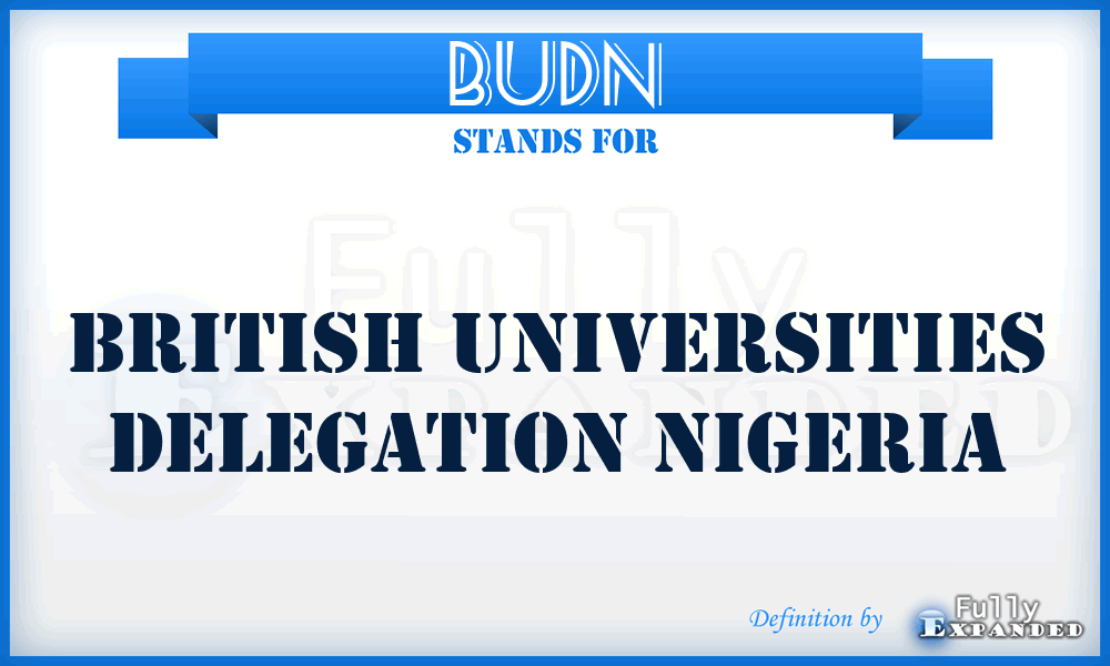 BUDN - British Universities Delegation Nigeria