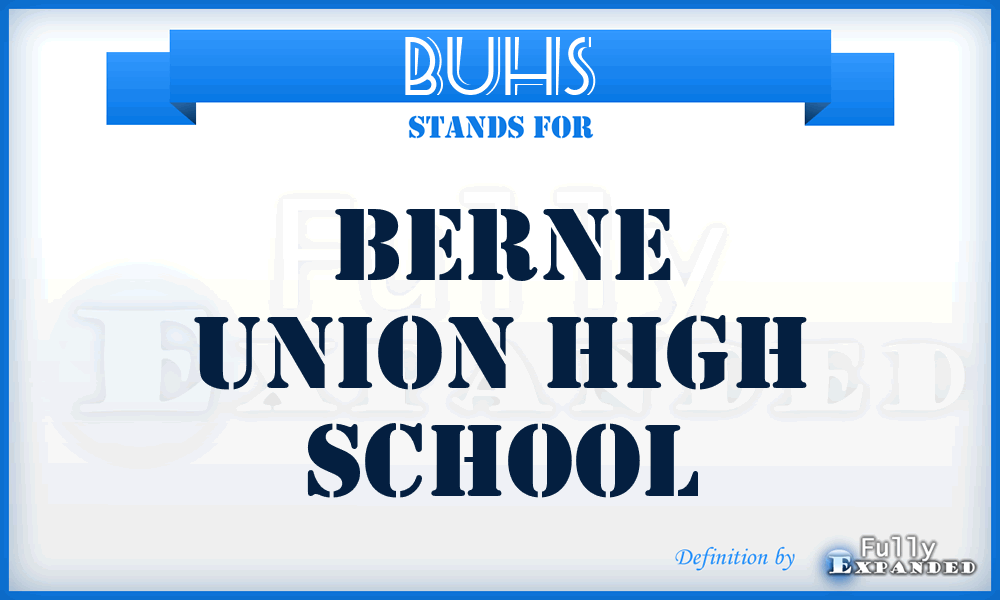 BUHS - Berne Union High School