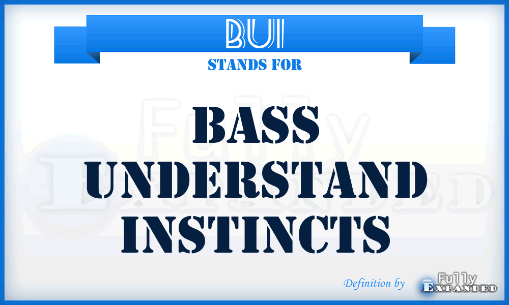 BUI - Bass Understand Instincts