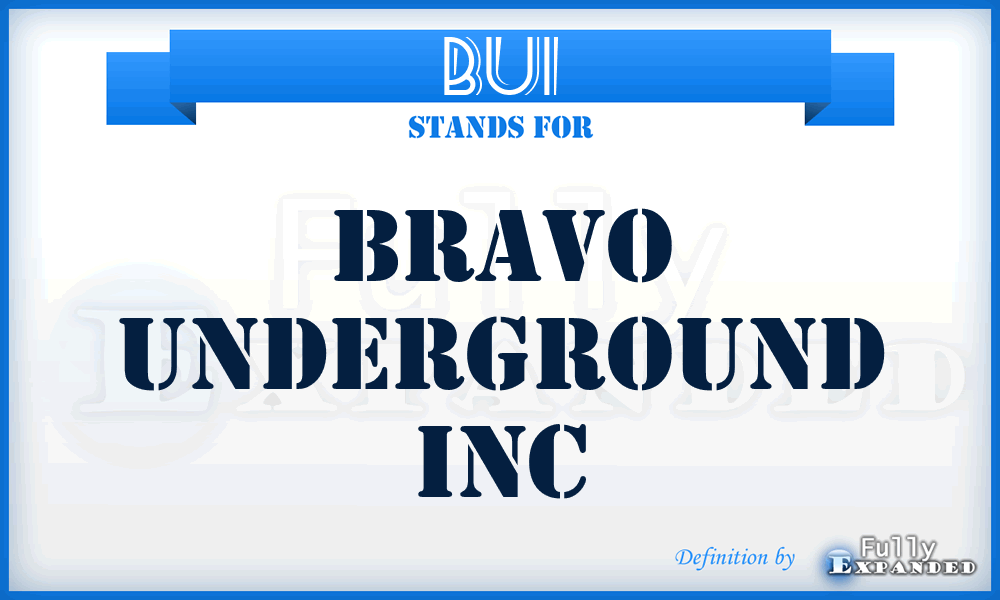 BUI - Bravo Underground Inc