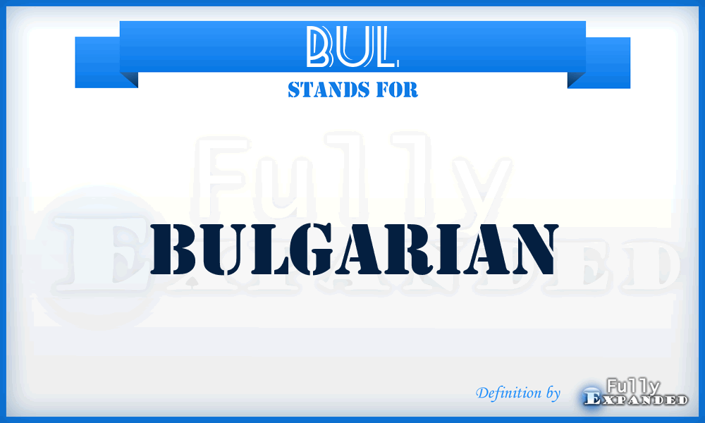 BUL - Bulgarian