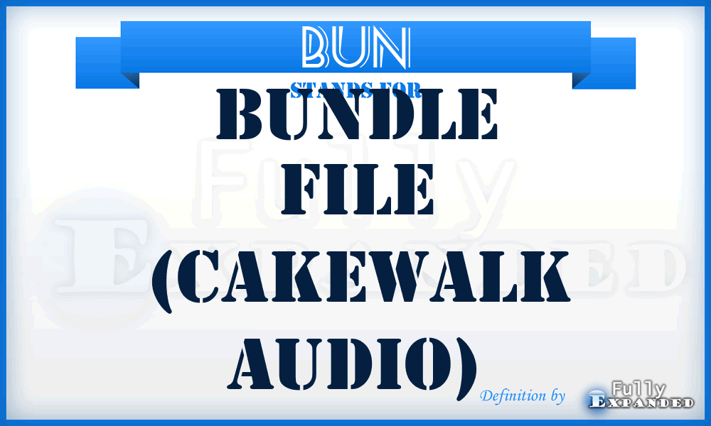 BUN - Bundle file (CakeWalk Audio)