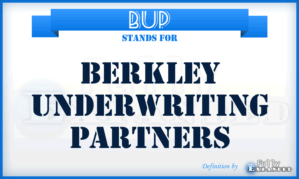 BUP - Berkley Underwriting Partners