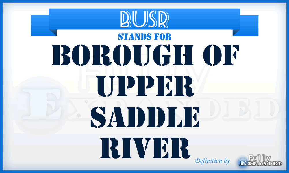 BUSR - Borough of Upper Saddle River