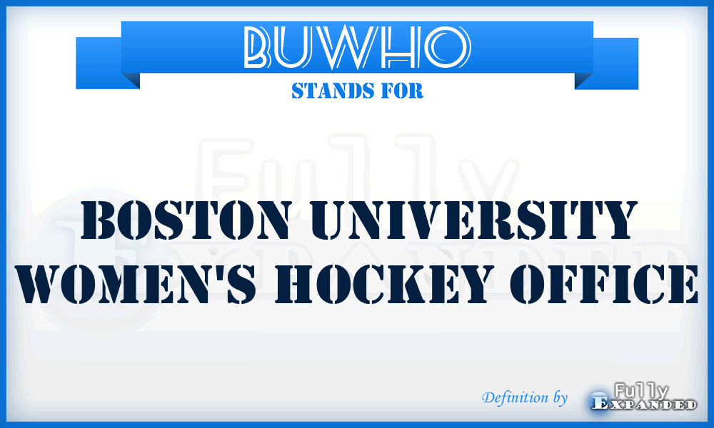 BUWHO - Boston University Women's Hockey Office