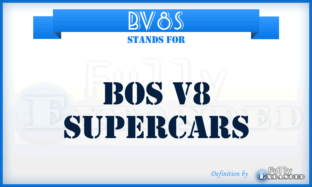 BV8S - Bos V8 Supercars