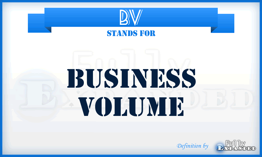 BV - Business Volume