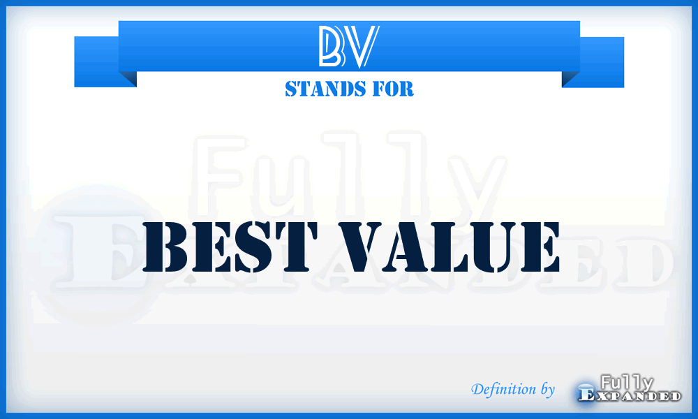 BV - Best Value