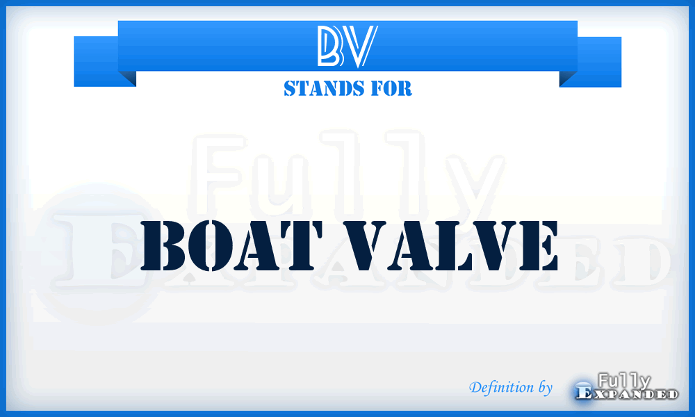 BV - Boat Valve