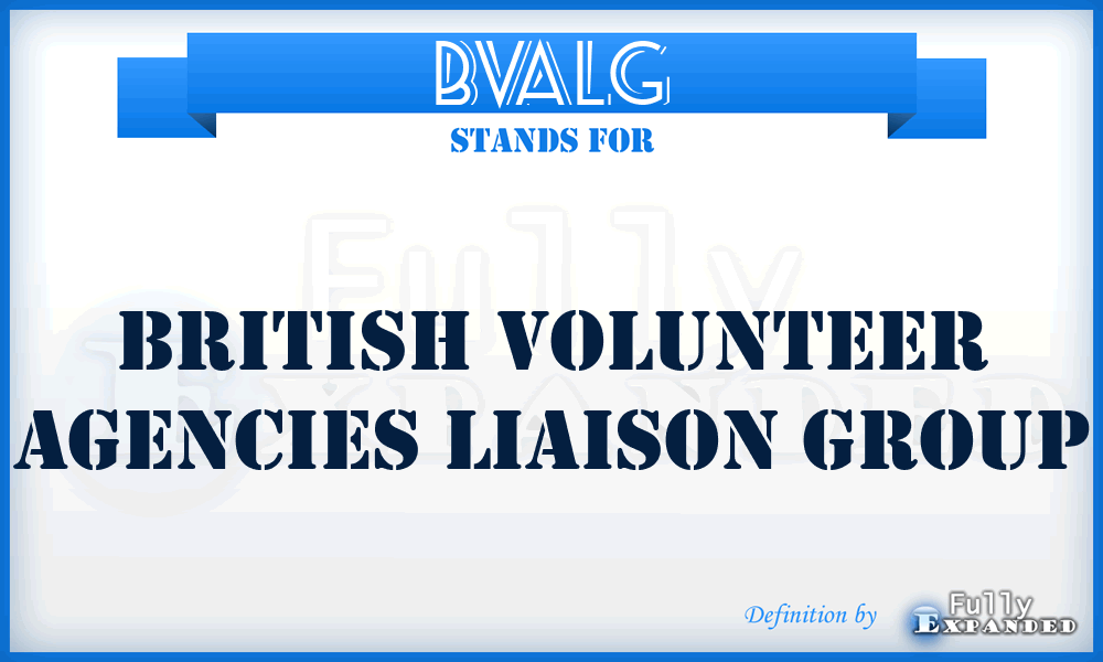 BVALG - British Volunteer Agencies Liaison Group