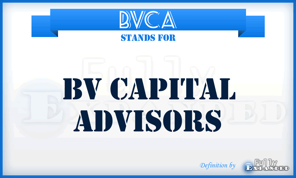 BVCA - BV Capital Advisors