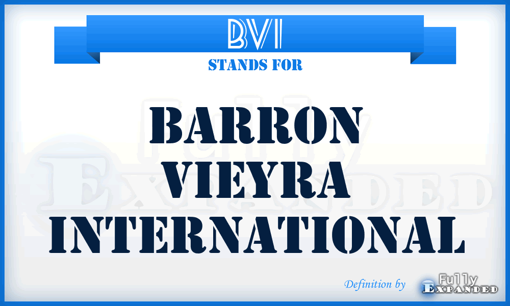 BVI - Barron Vieyra International