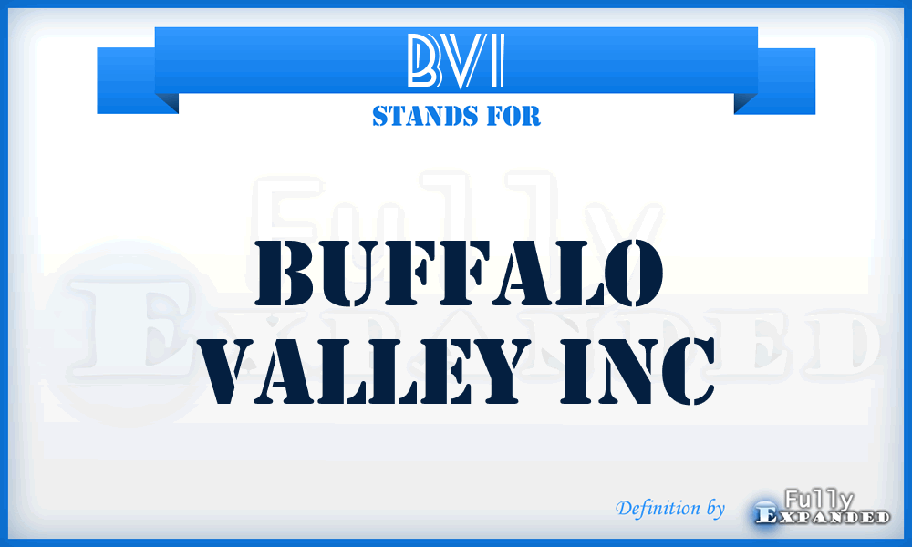 BVI - Buffalo Valley Inc