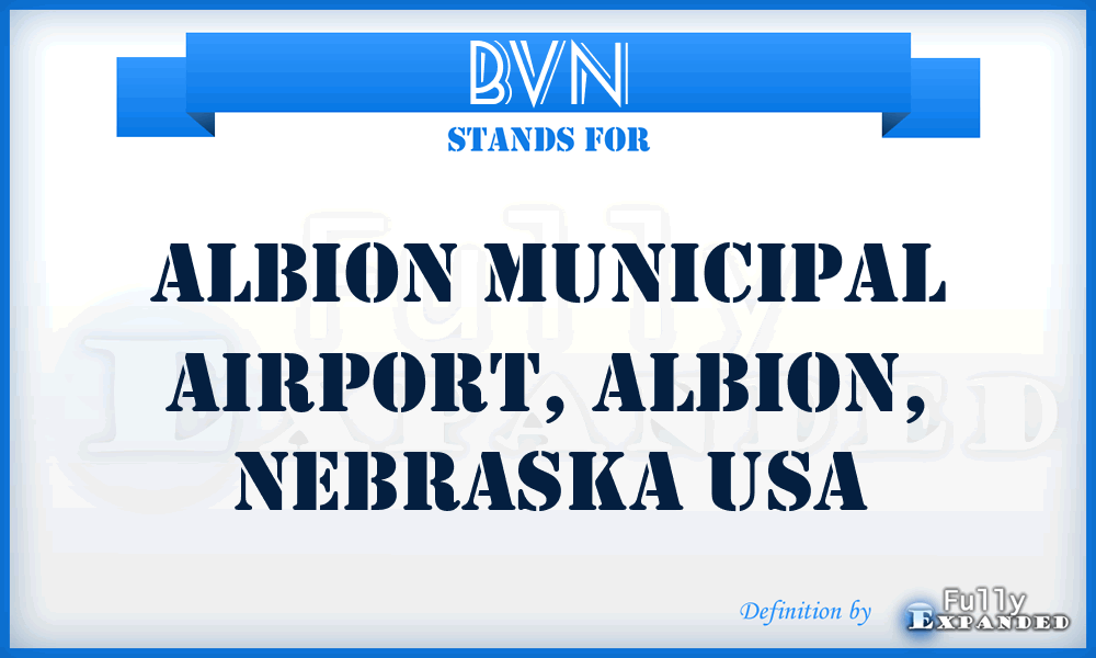 BVN - Albion Municipal Airport, Albion, Nebraska USA