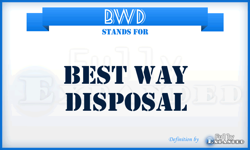 BWD - Best Way Disposal