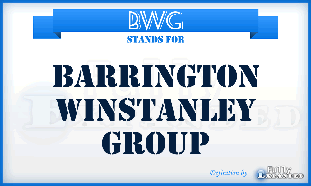 BWG - Barrington Winstanley Group