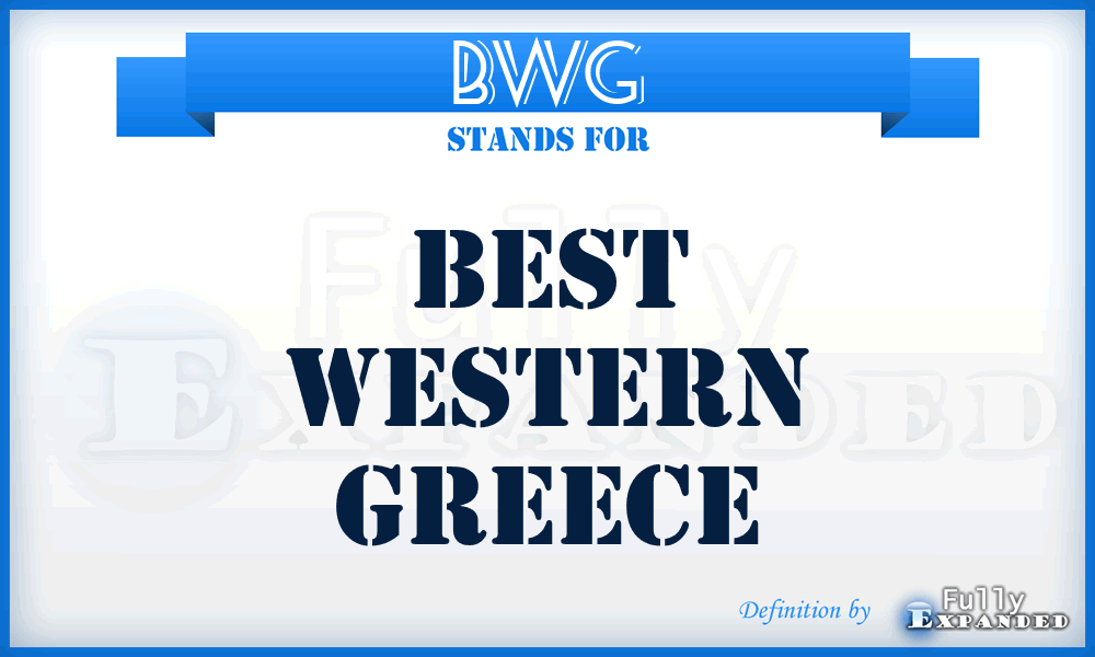 BWG - Best Western Greece