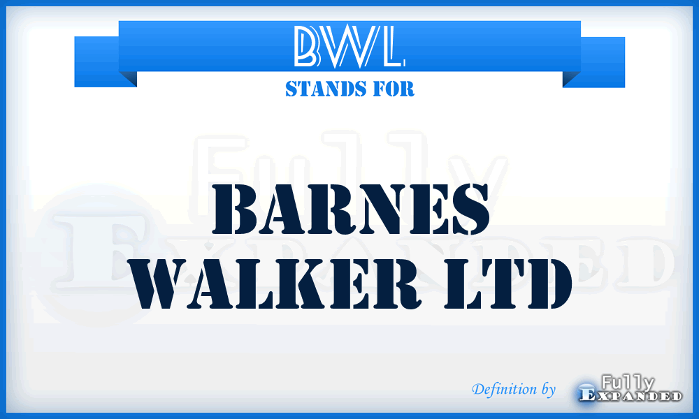 BWL - Barnes Walker Ltd