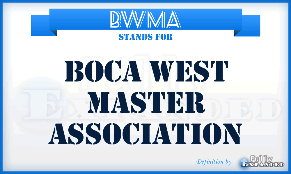 BWMA - Boca West Master Association
