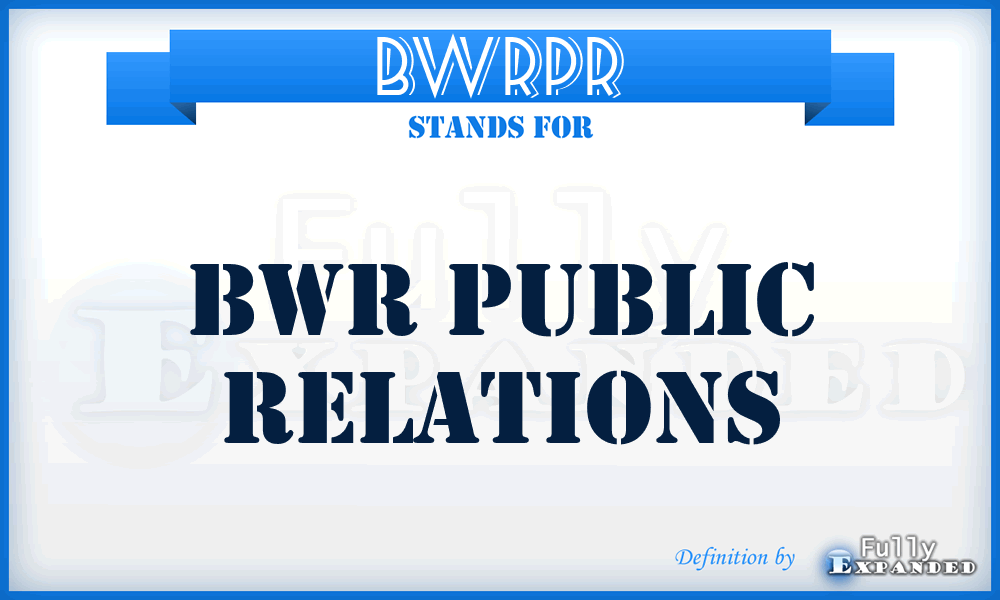 BWRPR - BWR Public Relations