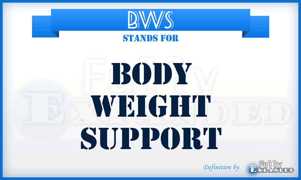 BWS - body weight support