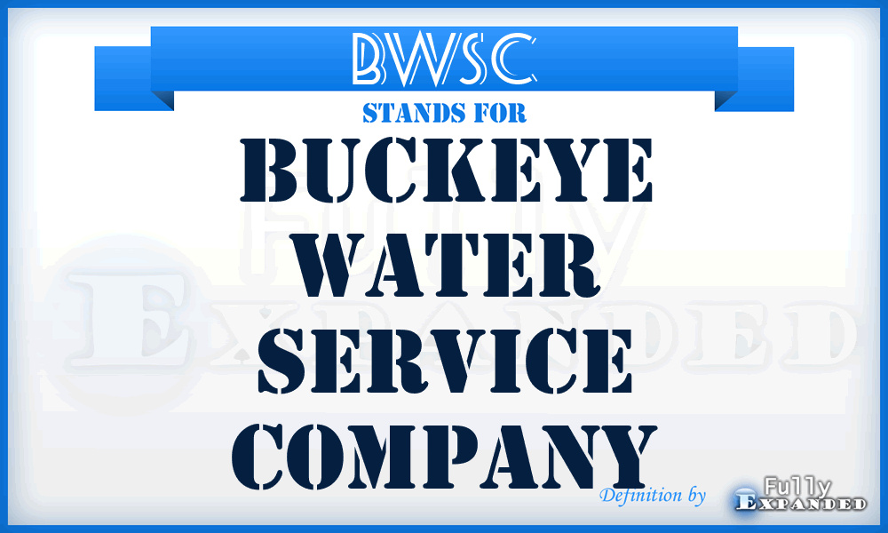 BWSC - Buckeye Water Service Company