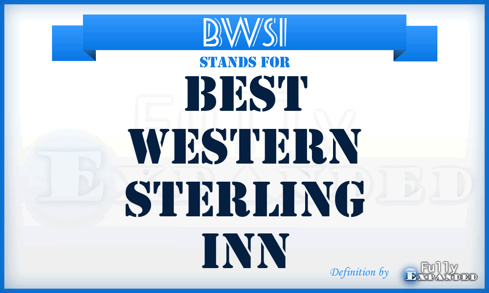 BWSI - Best Western Sterling Inn
