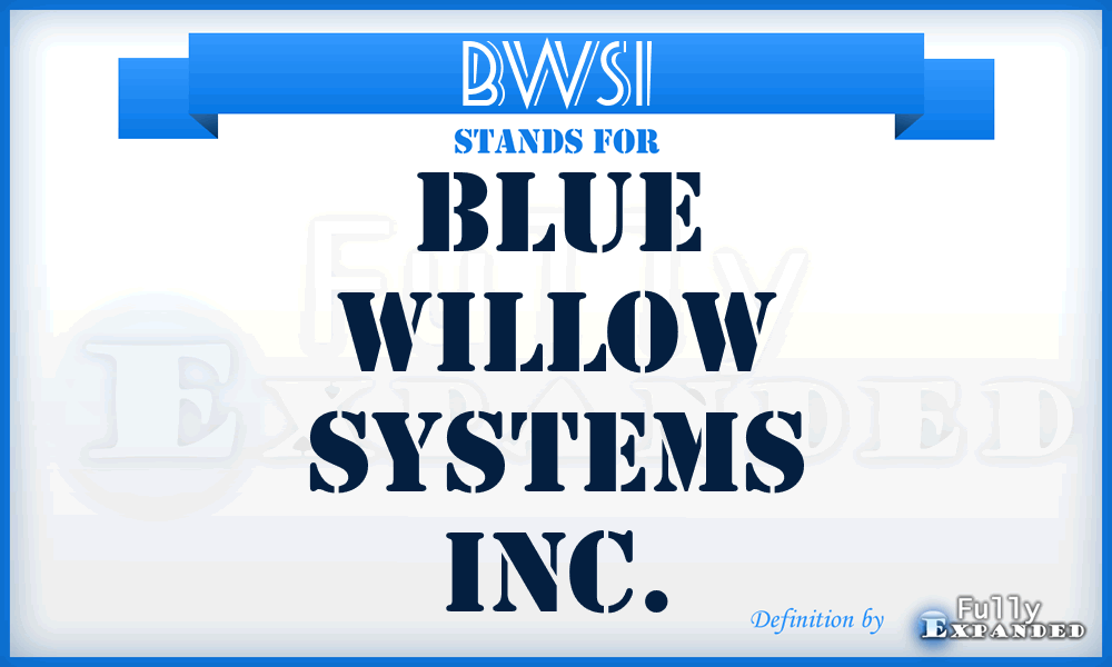 BWSI - Blue Willow Systems Inc.