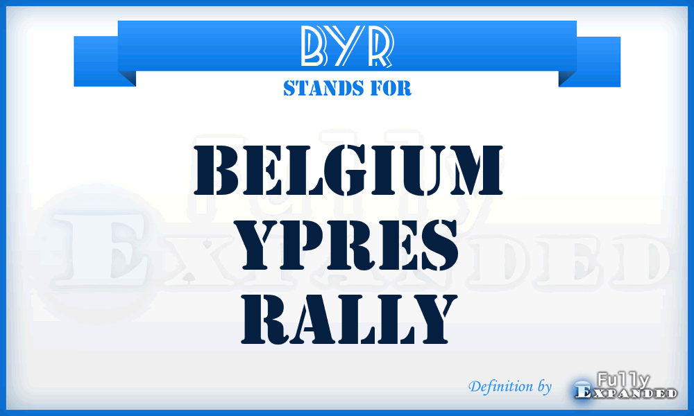 BYR - Belgium Ypres Rally