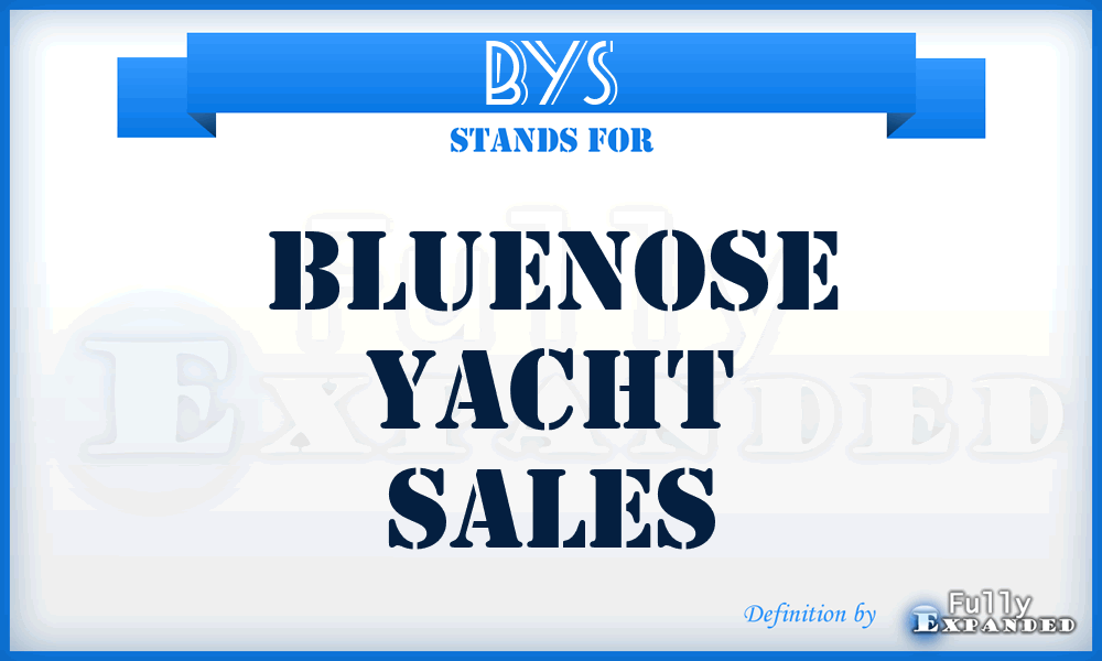 BYS - Bluenose Yacht Sales