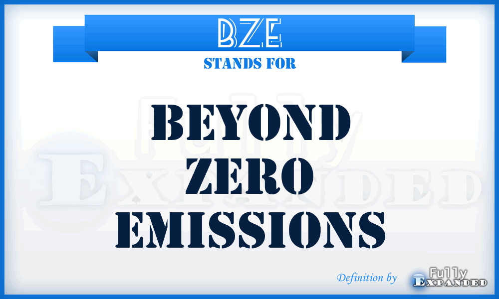 BZE - Beyond Zero Emissions