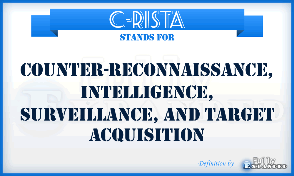 C-RISTA - counter-reconnaissance, intelligence, surveillance, and target acquisition
