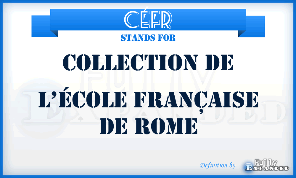 CÉFR - Collection de l’École française de Rome
