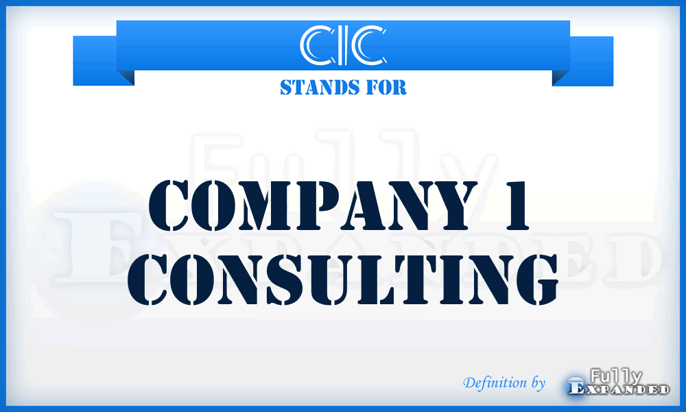 C1C - Company 1 Consulting