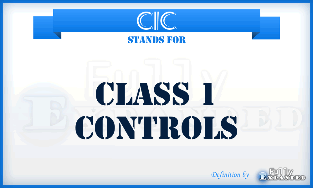 C1C - Class 1 Controls