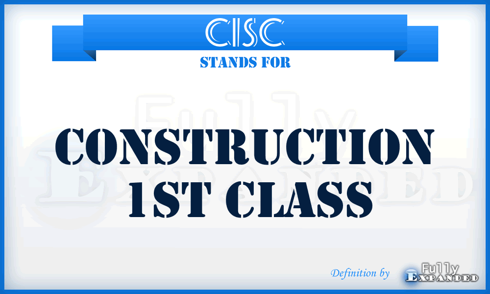 C1SC - Construction 1St Class