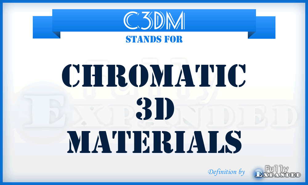 C3DM - Chromatic 3D Materials