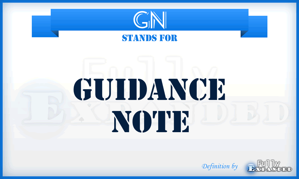GN - Guidance Note