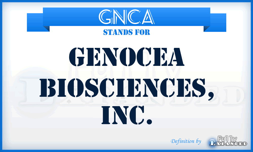 GNCA - Genocea Biosciences, Inc.