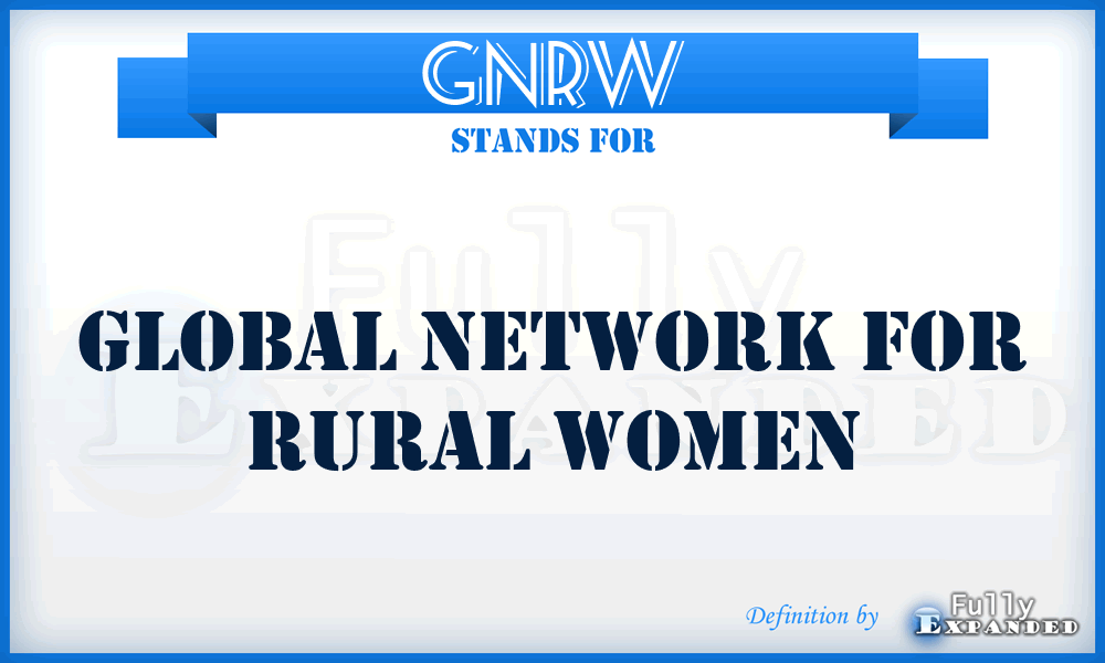 GNRW - Global Network for Rural Women