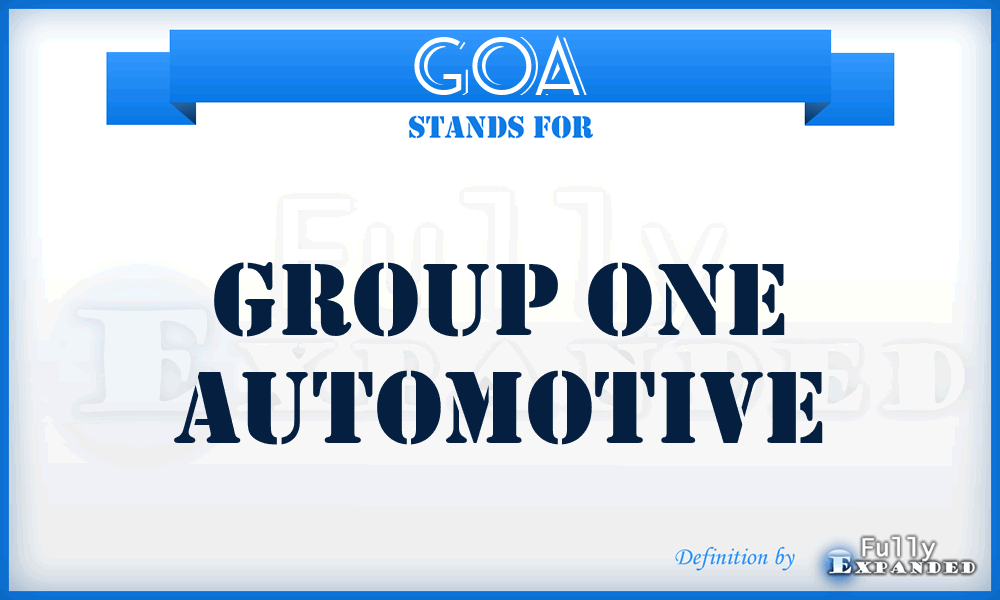 GOA - Group One Automotive