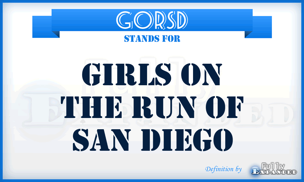 GORSD - Girls On the Run of San Diego
