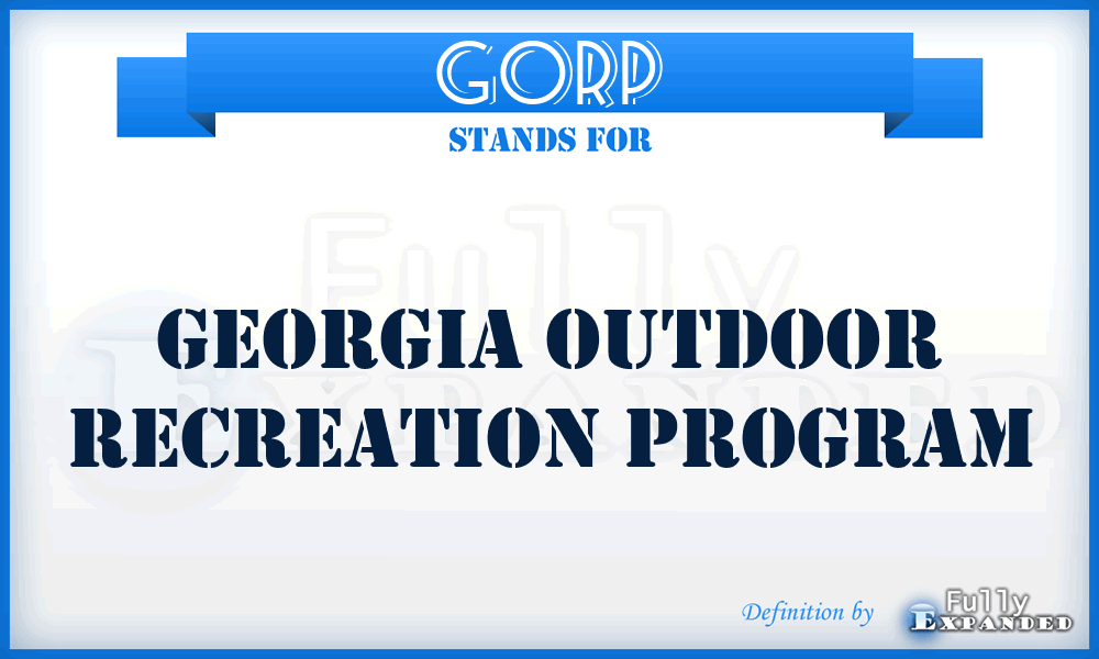 GORP - Georgia Outdoor Recreation Program