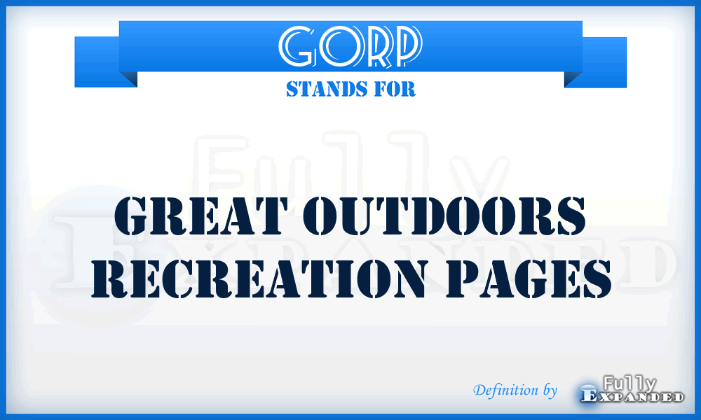 GORP - Great Outdoors Recreation Pages
