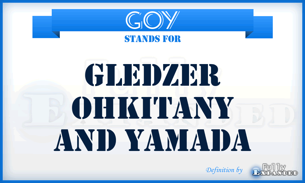 GOY - Gledzer Ohkitany And Yamada