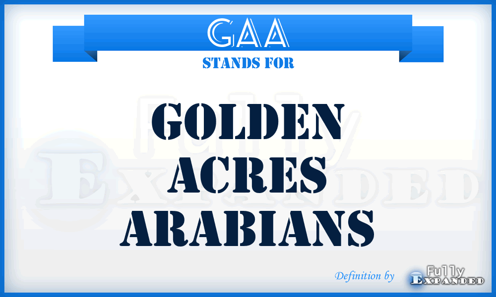 GAA - Golden Acres Arabians